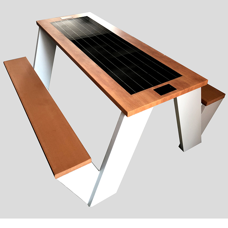 ソーラー電話充電とWiFi無料スマート木製ピクニックテーブル