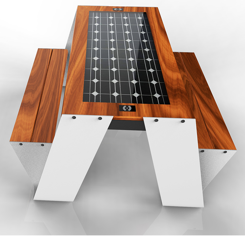 USBの電話充電器の屋外の通りの家具の太陽動力を与えられたスマートなパネルのテーブル